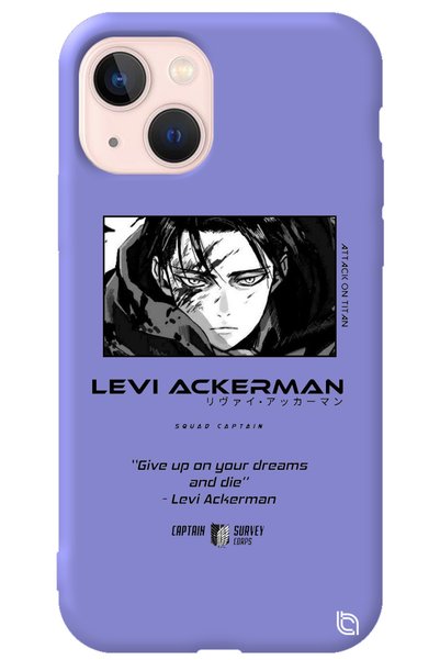 WANNA PROTECT iPhone 13 Lilac Premium Velvet Attack on Titan Levi Patterned S...