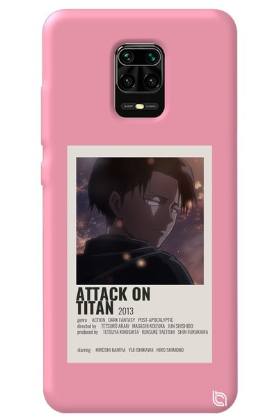 WANNA PROTECT Xiaomi Redmi Note 9 Pro Pink Premium Velvet Inside Attack on Ti...