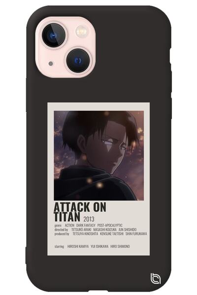 WANNA PROTECT iPhone 13 Black Premium Velvet Inside Attack on Titan Levi Patt...