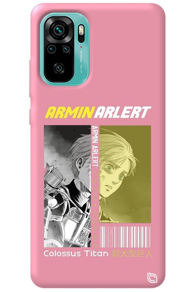 WANNA PROTECT Xiaomi Redmi Note 10S Pink Premium Velvet Inside Attack on Tita...