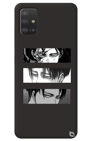 WANNA PROTECT Samsung A51 Black Premium Velvet Inside Attack on Titan Pattern...