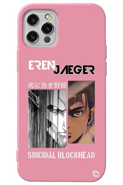 WANNA PROTECT iPhone 13 Pro Pink Premium Velvet Attack on Titan Eren Patterne...