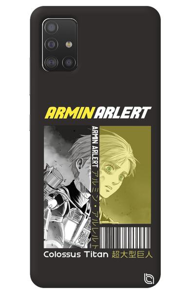 WANNA PROTECT Samsung A51 Black Premium Velvet Inside Attack on Titan Pattern...