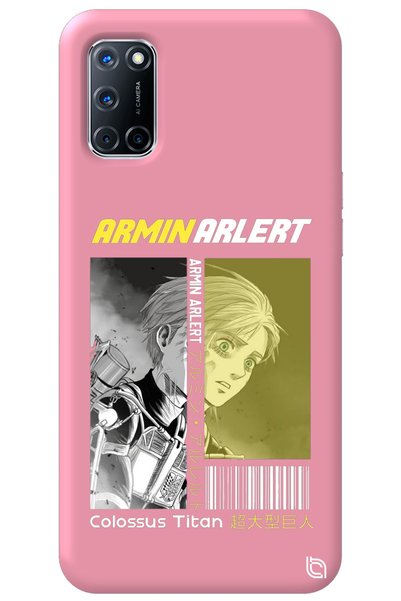 WANNA PROTECT Oppo A72 Pink Premium Velvet Inside Attack on Titan Patterned S...