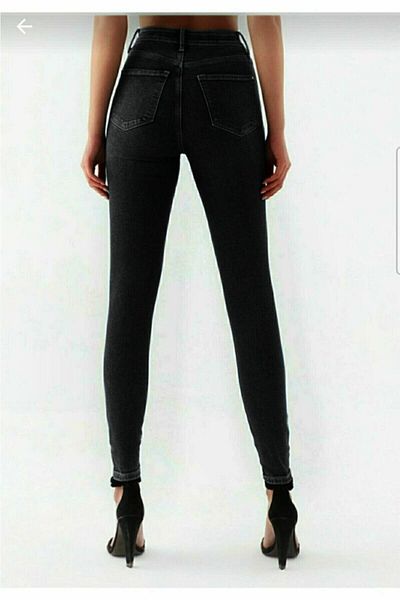 Ramrod Γυναικεία Anthracite Skinny Jeans Fadefast Fabric Gathering