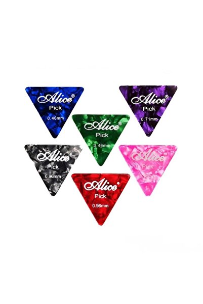 Alice 10 Adet Marka Karma Renk Özel Üçgen Gitar Penası10 Adet