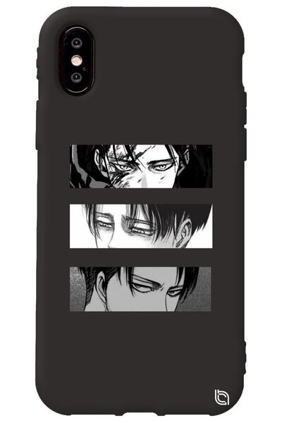 WANNA PROTECT Compatible iPhone XS Black Premium Velvet Attack on Titan Patte...
