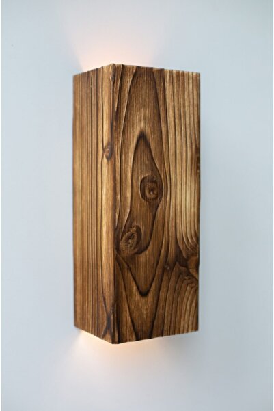 hü ma tasarım ve aksesuar Hüma Tasarım Yansıtma Tasarımlı Çift Yönlü Ahşap Salon Duvar Aplik Avize