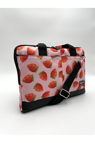 Differ Studio كمبيوتر محمول/ماك بوك/نوت بوك/كمبيوتر محمول/حقيبة منقوشة بالفراولة مقاس 15.6 بوصة