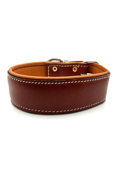 Tasma Market Soft Leather Brown Dog Collar - Neck Collar