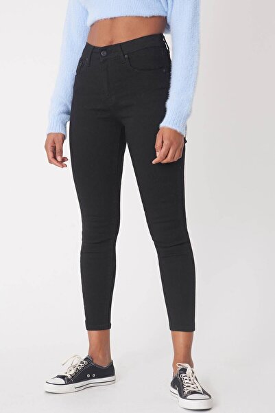 Ramrod Uske traperice bez izbljeđivanja Oblikuje figuru Jet crne džins hlače