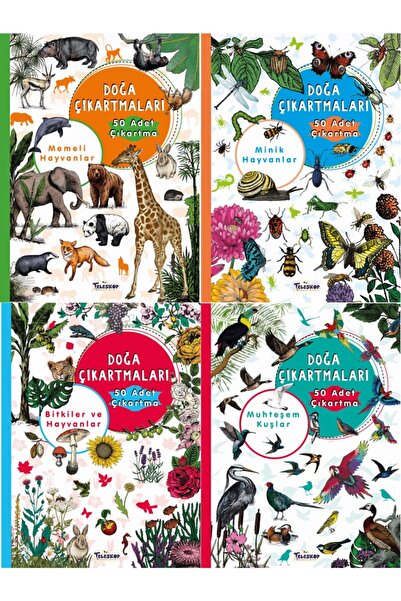 Teleskop Popüler Bilim Doğa Çıkartmaları 4 Kitap (her Kitapta 50 Adet Çıkartma)