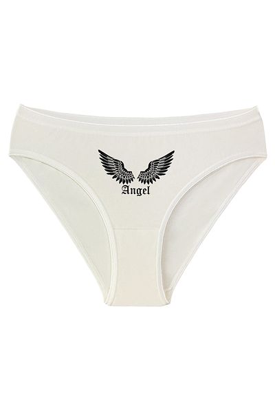 Kio Tasarım Angel Chiloți Angel Femei Ecru Îndrăgostiți-prieteni-zi de naștere Cadou Bumbac Kilot Johns Bikini Decupaj