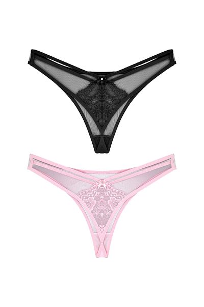 Zena 2-Piece Tulle Back String Lace Women's Panties
