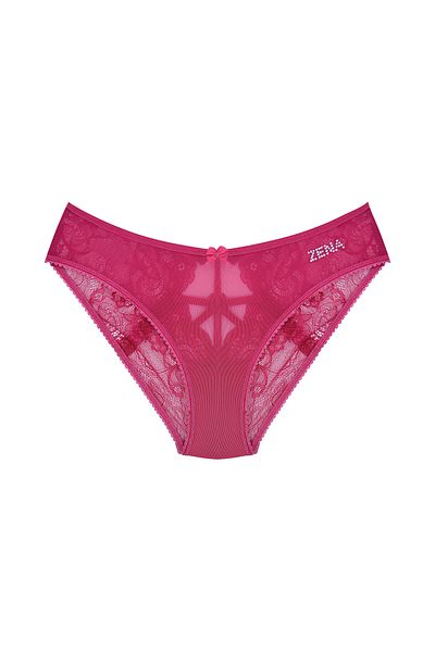 Zena Set of 5 Lace Women's Bikini Panties with Tulle on the Front and Rope Detail in the Back