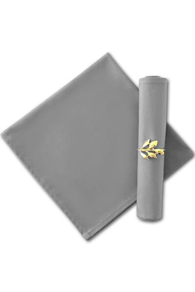 Bc Home 6'lı Gri Kumaş Sofra Peçetesi Yılbaşı ( 6 Adet 40 X 40 Cm)
