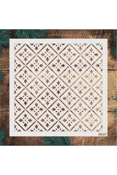 STENCİLTASARIM Stencil Design R067- Decorative Wall, Item, Tile, Fabric Painting Templates