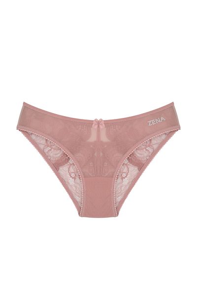 Zena 3-Piece Lace Women's Bikini Panties with Tulle on the Front and Rope Detail in the Back