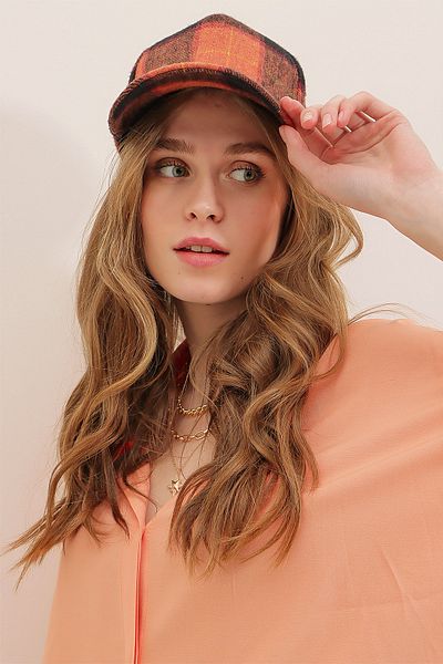 Trend Alaçatı Stili Cap - Orange - Casual
