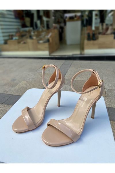 gloriyshoes Toc subțire cu o singură bandă piele lacuită de calitate superioară Toc de 10 cm Tocuri cu platformă de 2 cm