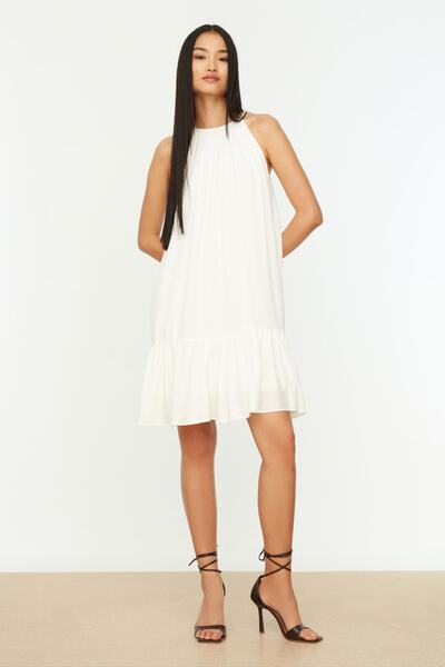 Trendyol Collection White Halter Neck Woven Dress TWOSS21EL2123