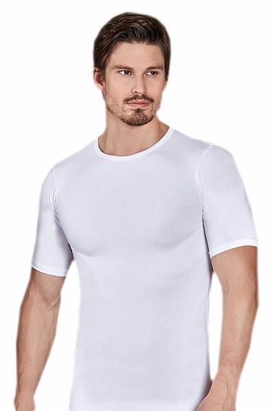 Berrak Men's White Color 0 Collar Short Sleeve Undershirt Undershirt
