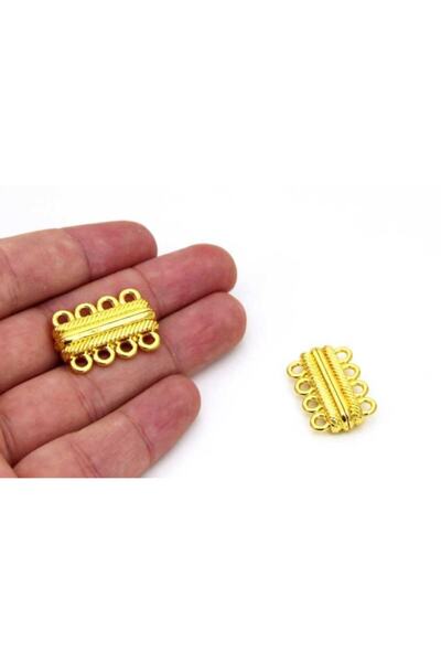 yfhobi 1 Adet - 17x26 Mm, Dörtlü Mıknatıslı Klips, Takı Klipsi, Bileklik Klipsi, Sarı Kaplama