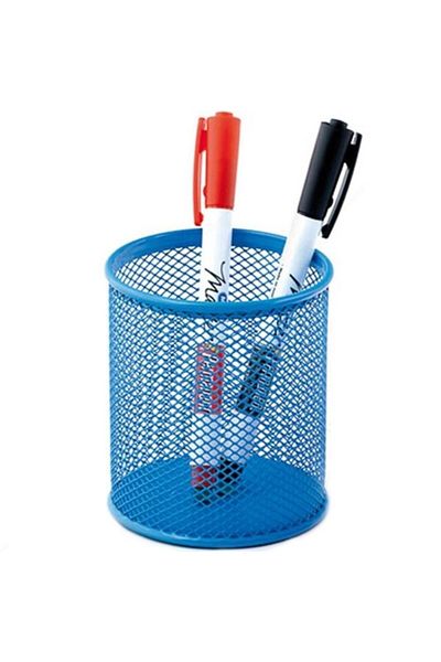 Bigpoint Metal Perforated Pen Holder Light Blue