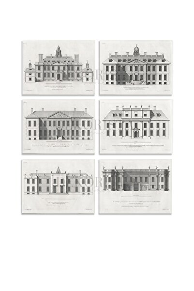 HOME DEKORİSTA Σετ 6 vintage αφισών - Χωρίς πλαίσιο, Αφίσα γκαλερί, Καλλιτεχν...