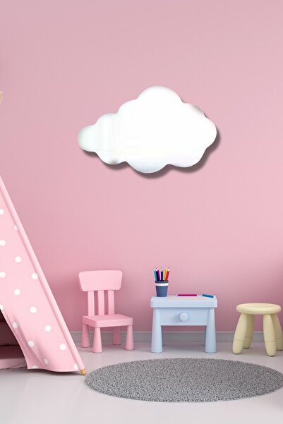 NT Handmade Gümüş Pleksi Bulut Şekilli Duvar Dekoru - Salon Oturma Yatak Çocu...