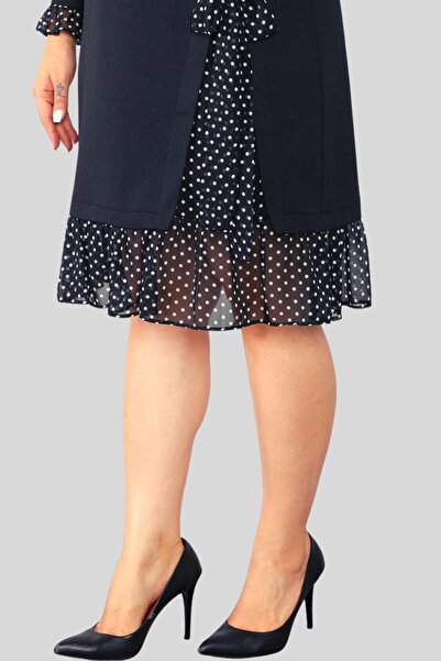 Element's Γυναικείο φόρεμα με σκούρο ναυτικό μπλε στρίφωμα πουά