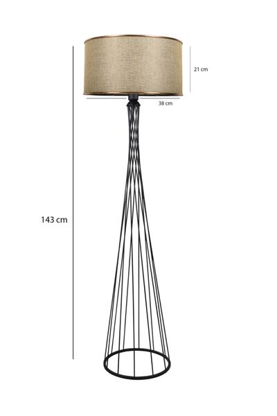 HOMİNG Dora Kumbeji Başlıklı Metal Lambader -gold Detaylı Başlık Ayd-3204