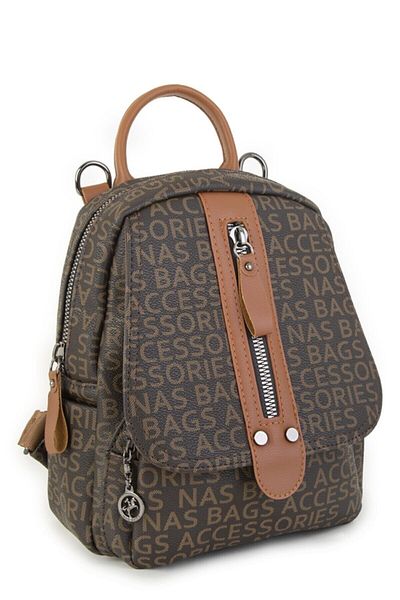 NAS BAG'S Σακίδιο πλάτης και τσάντα ώμου καφέ-μαύρισμα για γυναίκα