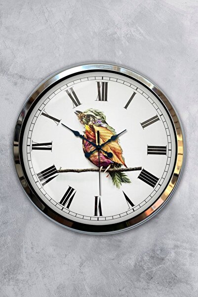 Kasva Concept ساعة حائط ديكورية هدية مقاس 40 سم من معدن الكروم على شكل دماغ