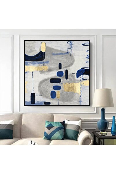 Markazip Siyah Metal Çerçeveli Kanvas Tablo 90x90cm Kod: Lk476-s