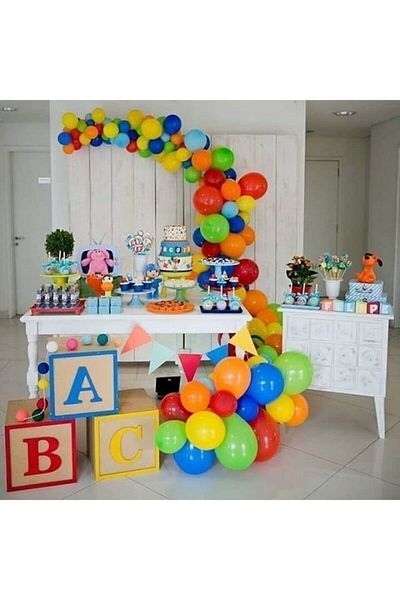 selens party Star 50 Pieces Metallic Balloons and Chain - Concept Colors