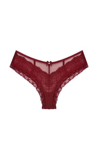 Zena Δαντελένιο γυναικείο εσώρουχο 2 τεμαχίων με τούλι στο μπροστινό μέρος και λεπτομέρεια από σχοινί στην πλάτη