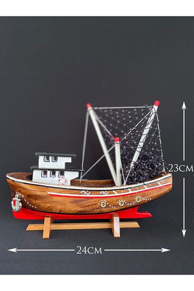 AYHAN KOTRA Black Sea Fisherman - Wooden Model Ship Model Box, Handmade Home and Office Gift Accessory Boat