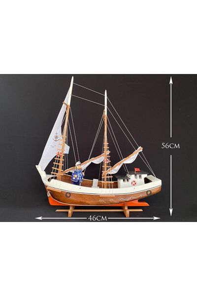 AYHAN KOTRA Black Sea Taka, Cloth Sailing Wooden Model Ship Model Handmade Home, Office Gift and Accessory