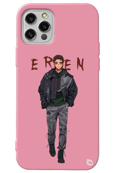 WANNA PROTECT iPhone 13 Pro Pink Premium Velvet Attack on Titan Eren Patterne...