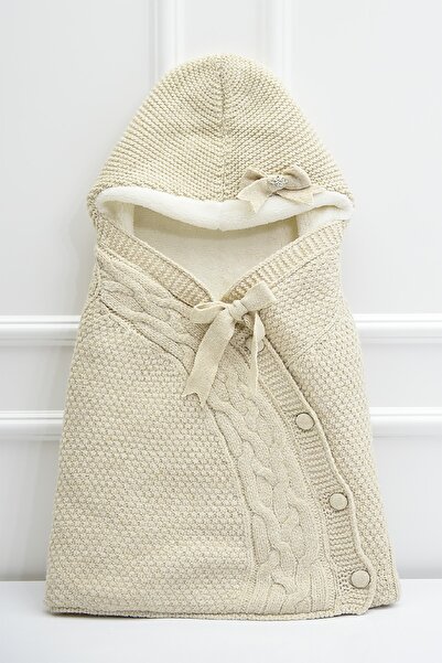 xomini Bebek Ana Kucağı, %100 Organik Kuzu Yünü Triko El Yapımı Kundak Battan...