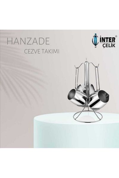 İNTER CELİK طقم إبريق قهوة من الفولاذ البسيط