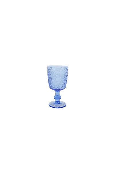 Lucky Art Royal Blue 6-Piece Glass Goblet Set
