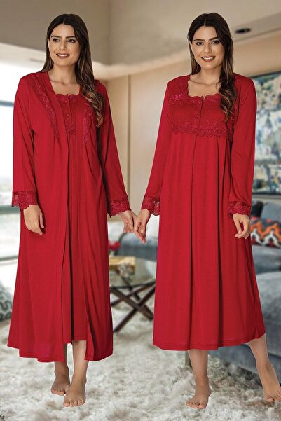 Effort Pijama Μακρυμάνικο νυχτικό εγκυμοσύνης Effort 2402 με Cherry dressing ...