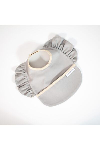 Dear Deer Love مريلة مقاومة للسوائل، مريلة مكشكشة، رمادية