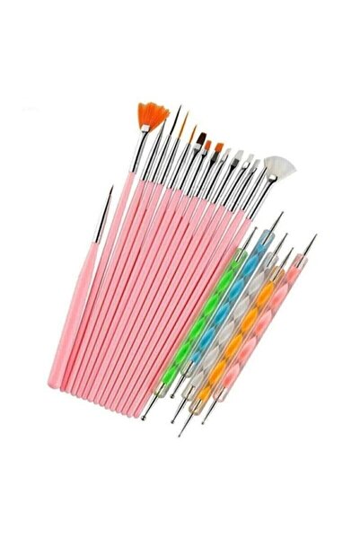 LARİN kozmetik Art Tırnak Süsleme Desen Fırça 15'li Ve Dot Kalem Seti 5'li 20...
