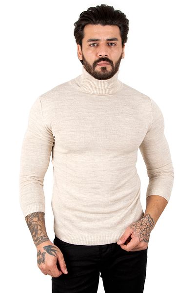 DeepSEA Men's Stone Turtleneck Plain Sweater2002292