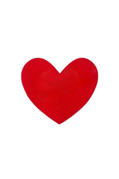 toptankece Red Heart Felt 6 cm 25 Pieces
