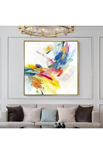 Markazip Altın Metal Çerçeveli Kanvas Tablo 90x90cm Kod: Ez-0024-a