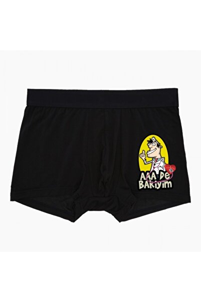modacix Kalp Doktoru Karikatürlü Siyah Boxer